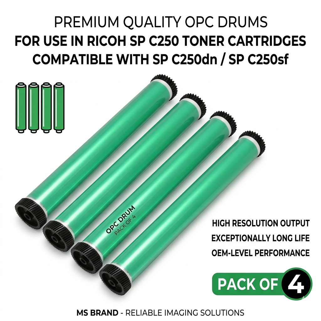 OPC Drum For Use In Ricoh SP C250 Toner Cartridges - Pack of 4