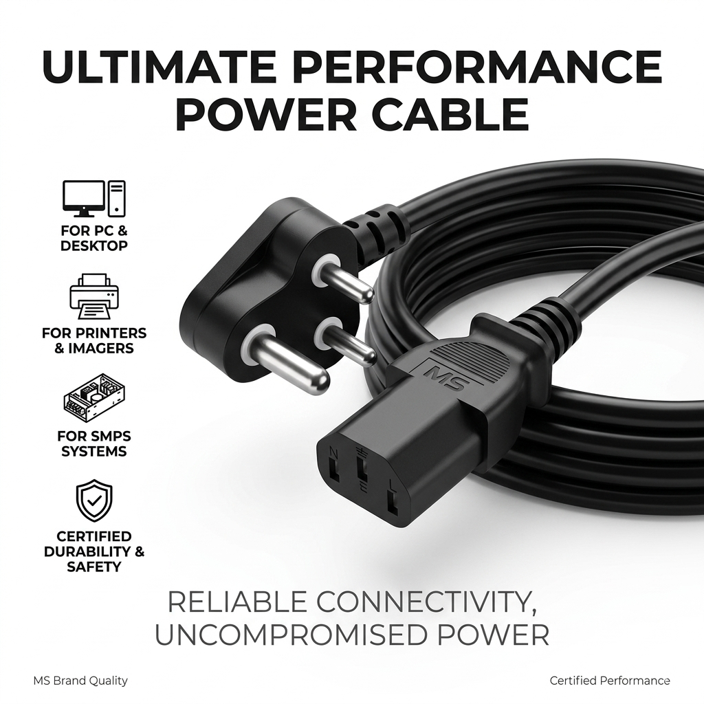 Computer/Printer/Desktop/Pc/SMPS Power Cable Cord