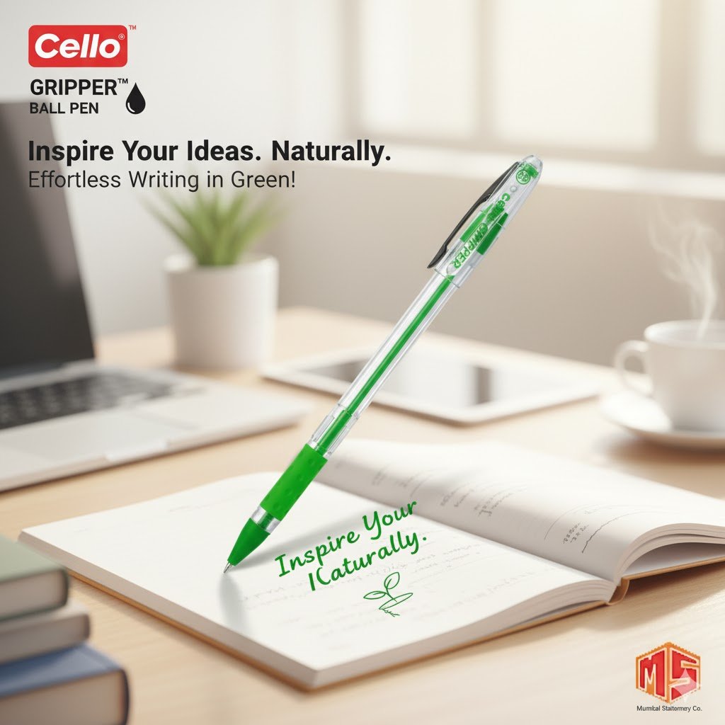 Cello Gripper Pen Green, 10pec - Image 2