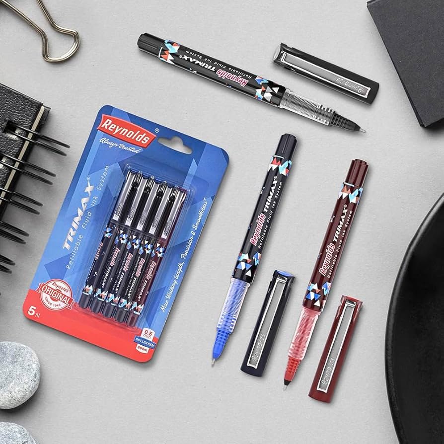 Reynolds Trimax Gel Pen Pack Of 5 (Red) - Image 3