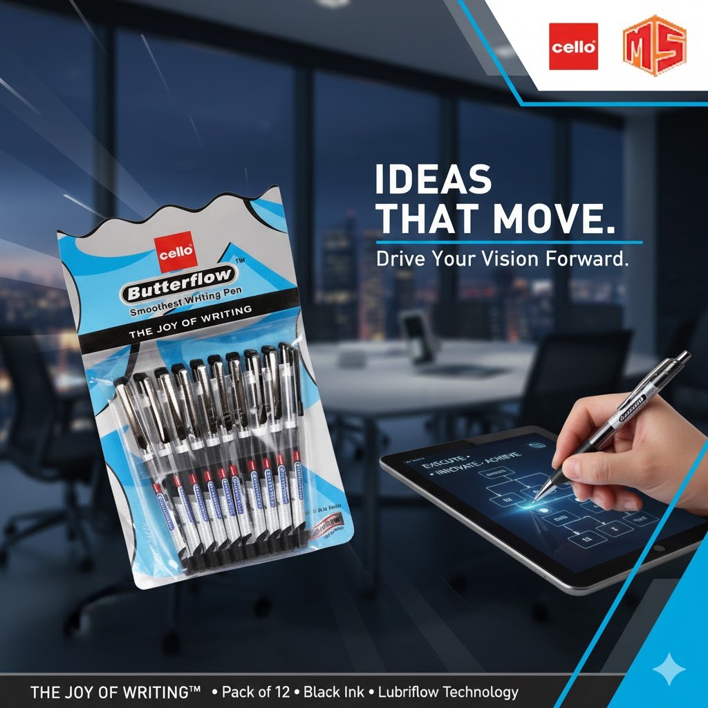 Butterflow Black pen set of 10 - Image 4
