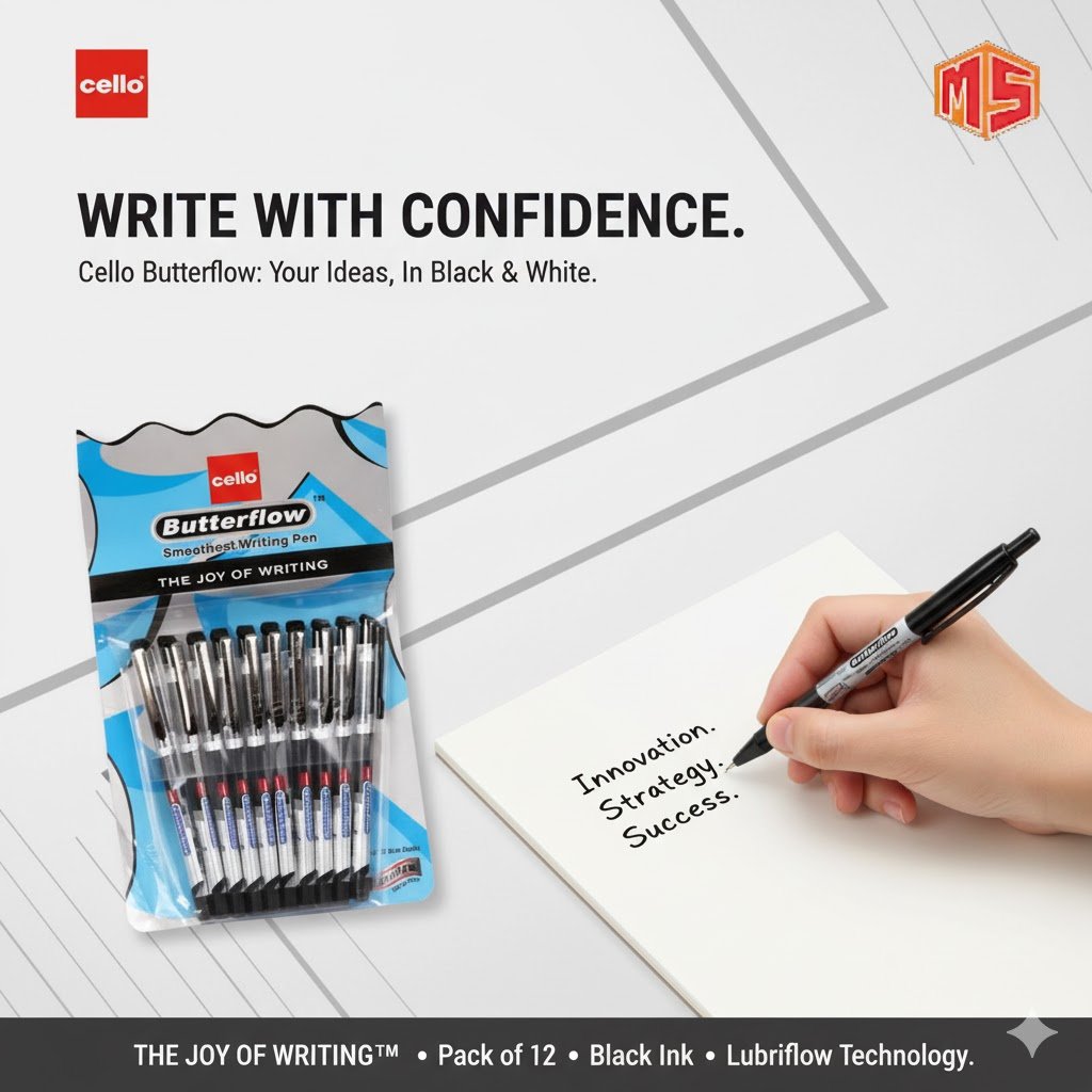 Butterflow Black pen set of 10 - Image 3