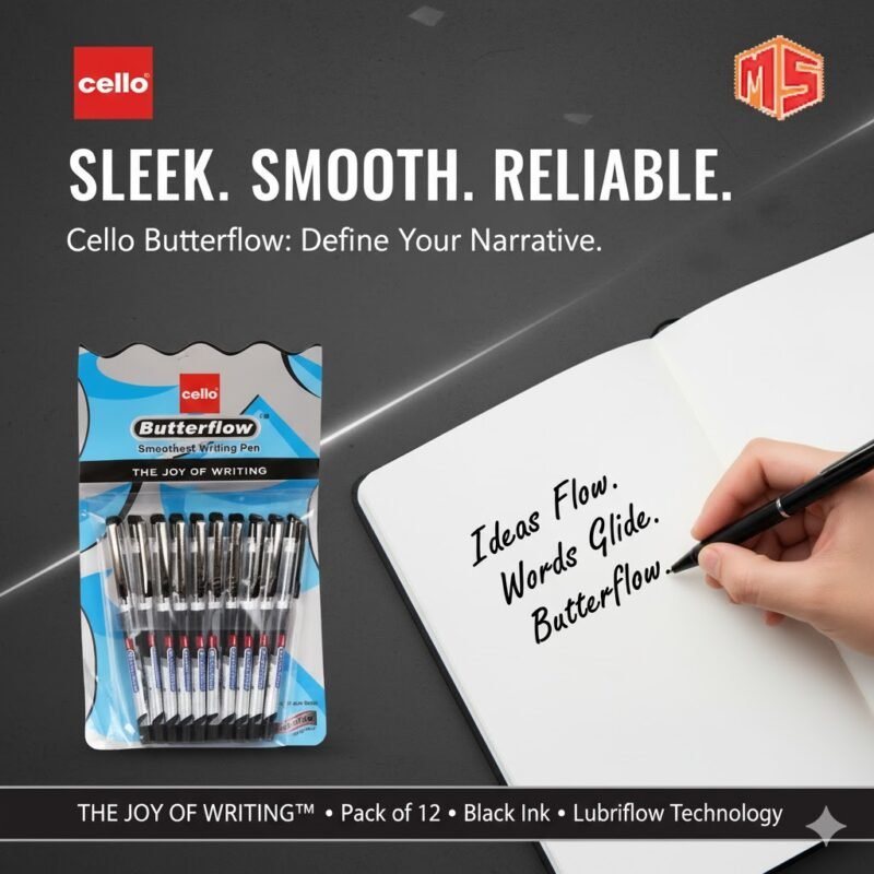 Butterflow Black pen set of 10