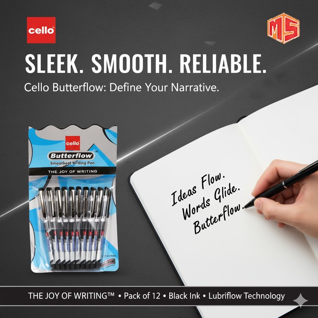 Butterflow Black pen set of 10