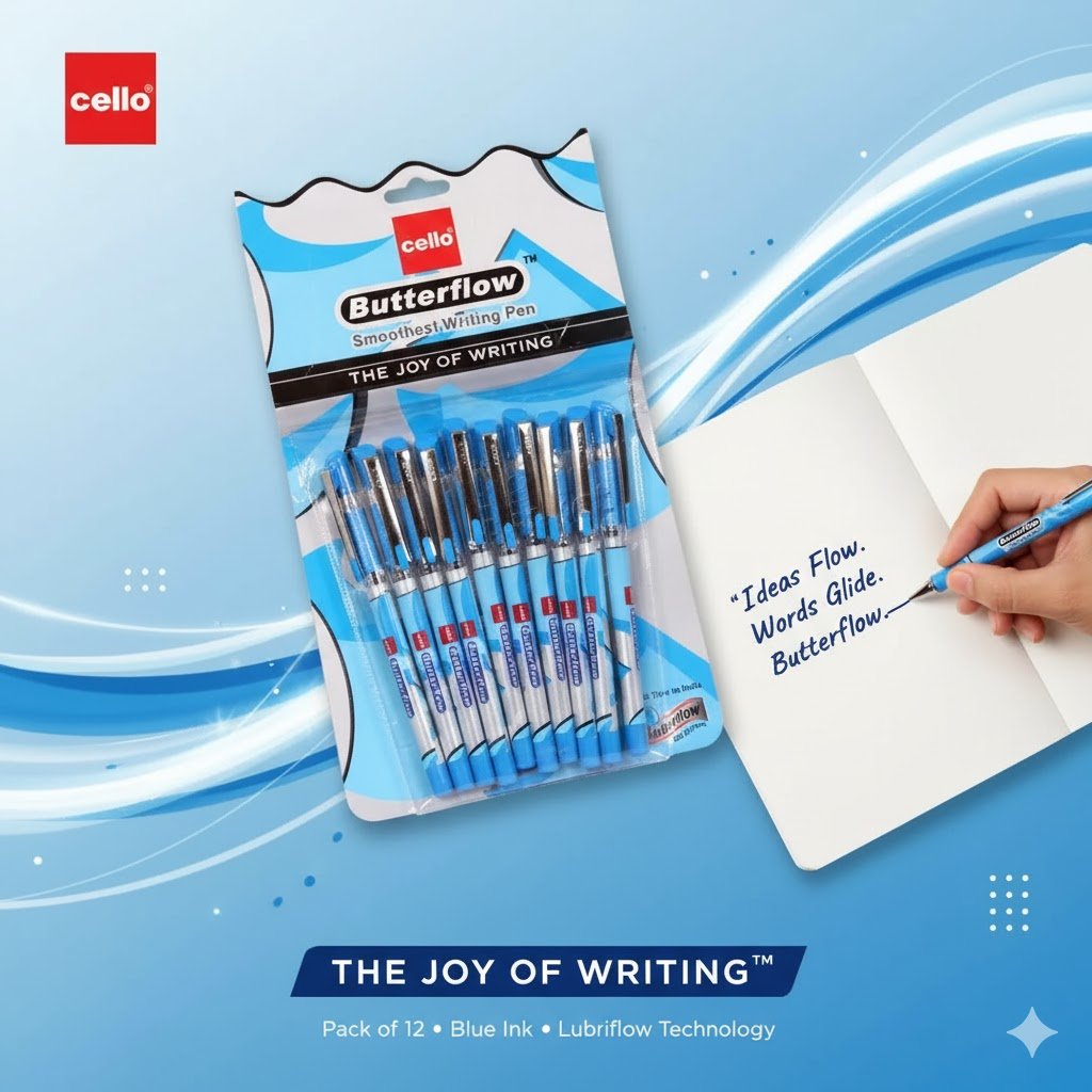 Butterflow Blue pen ,Set of 10 - Image 2