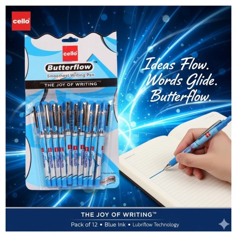 Butterflow Blue pen ,Set of 10