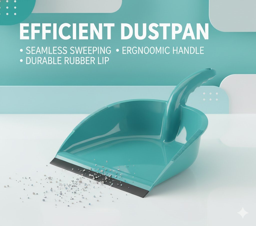 Dustpan with rubber
