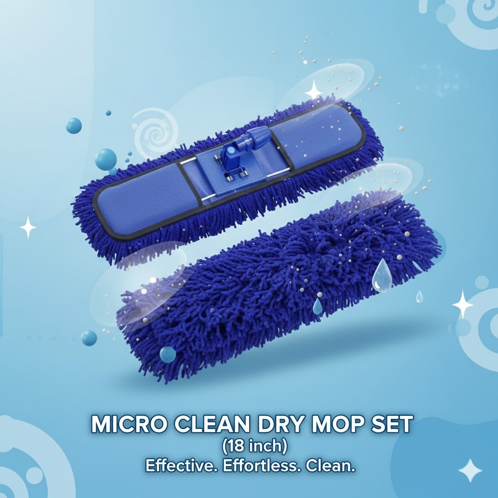 Micro Clean Dry Mop Set in Blue(18 inch)