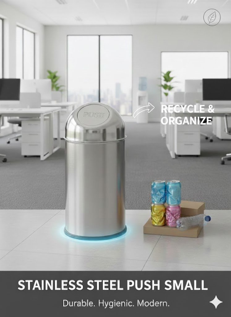 Stainless Steel Push Bin Small