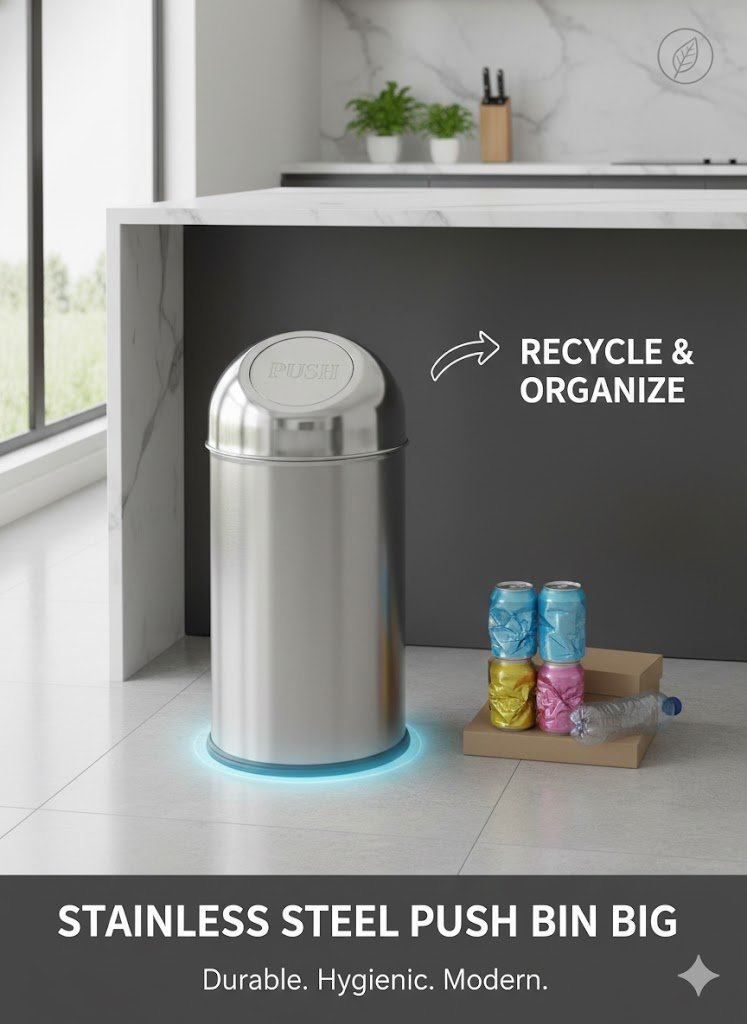 Stainless Steel Push Bin Big