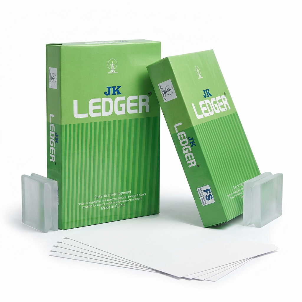 JK ledger paper Green 70Gsm, (Pack of 5)