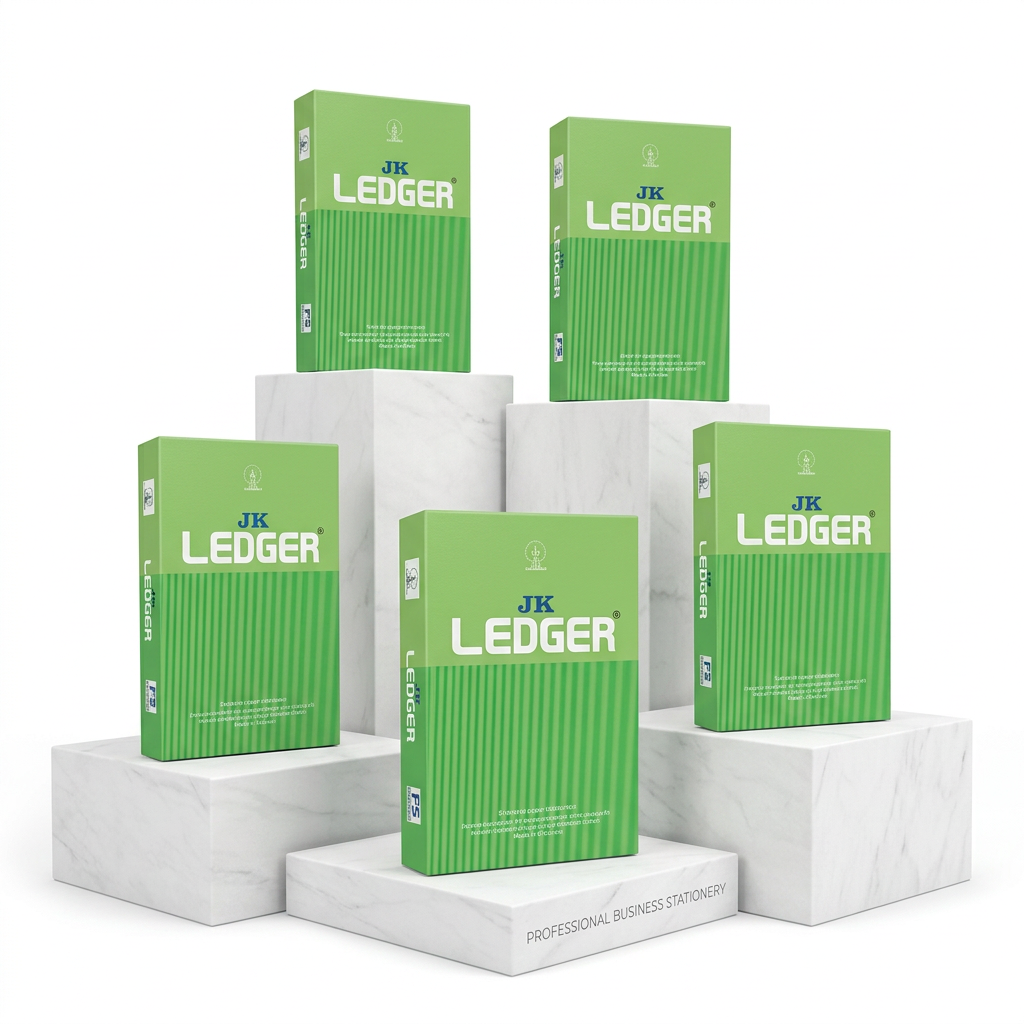 JK Ledger Paper Green-80GSM, (Pack of 5)