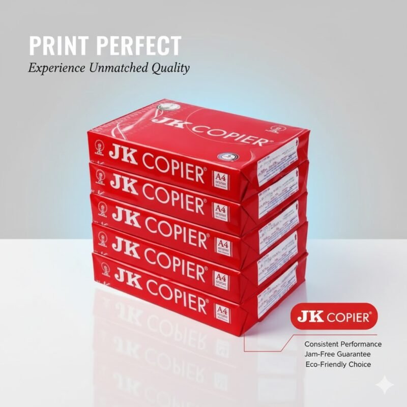 A4 JK Red copier 75 gsm pack-5,in single pack(500 sheets)