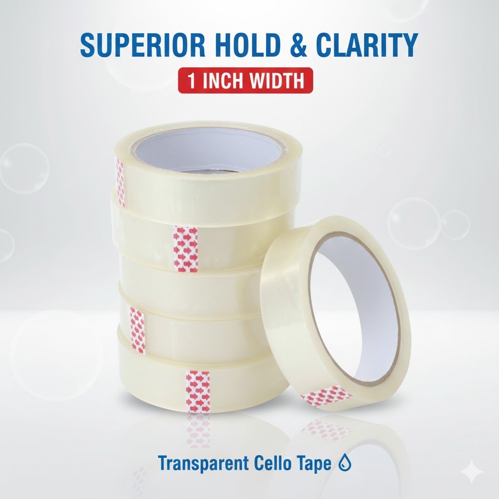 Transparent Cello Tape 1 inch(pack of 24 pcs)