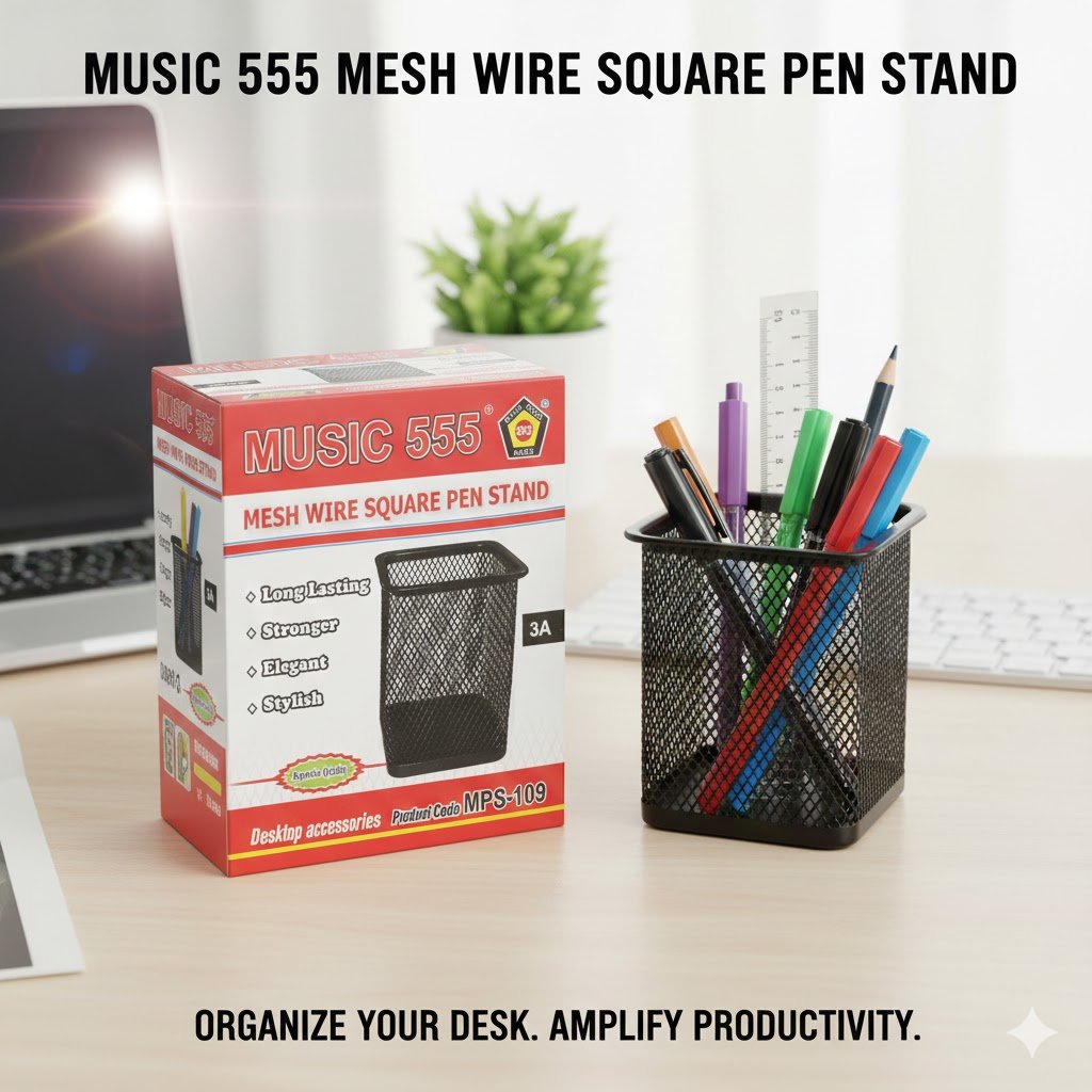 Mesh wire square pen stand