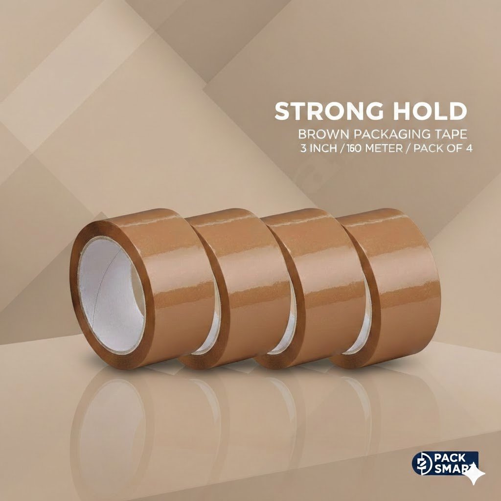 Brown Tape 3 inch-180 Meters,(Pack of 4pcs)