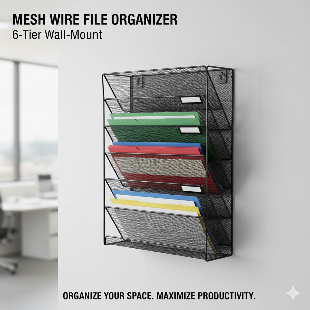 Mesh Wire 6 up File Stand