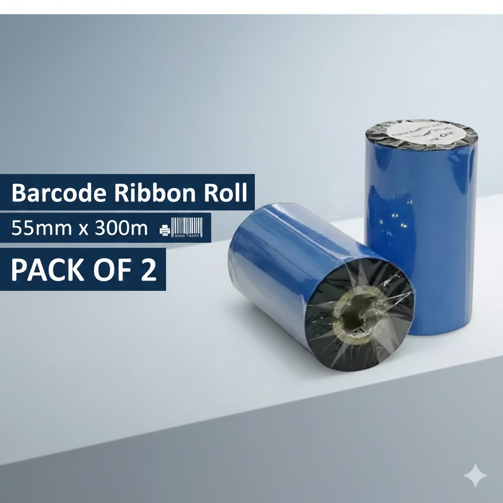 Barcode Ribbon Roll 55mm x 300m – Pack of 2