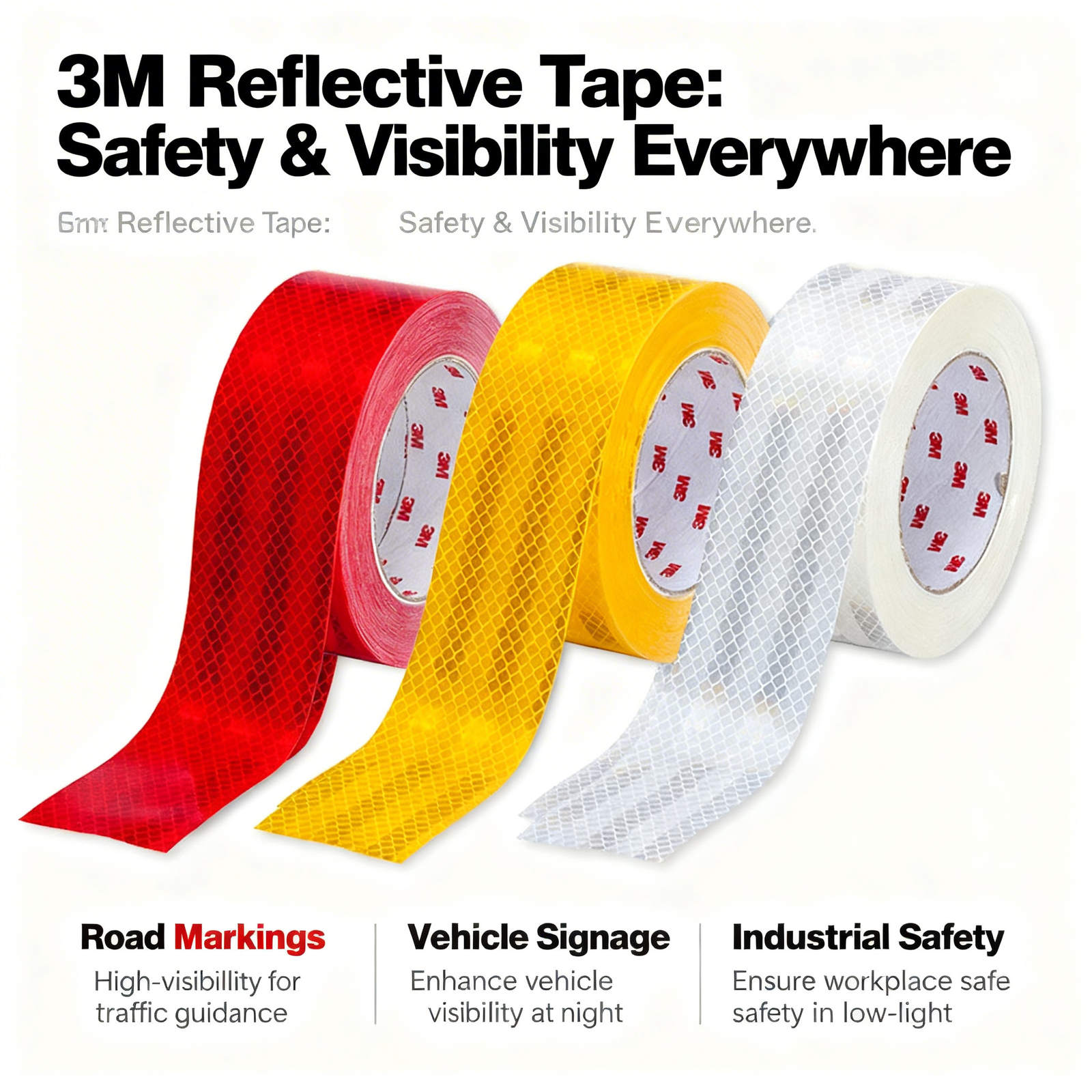 3M Radium Reflective Warning Tape,(pack of 3) - Image 3