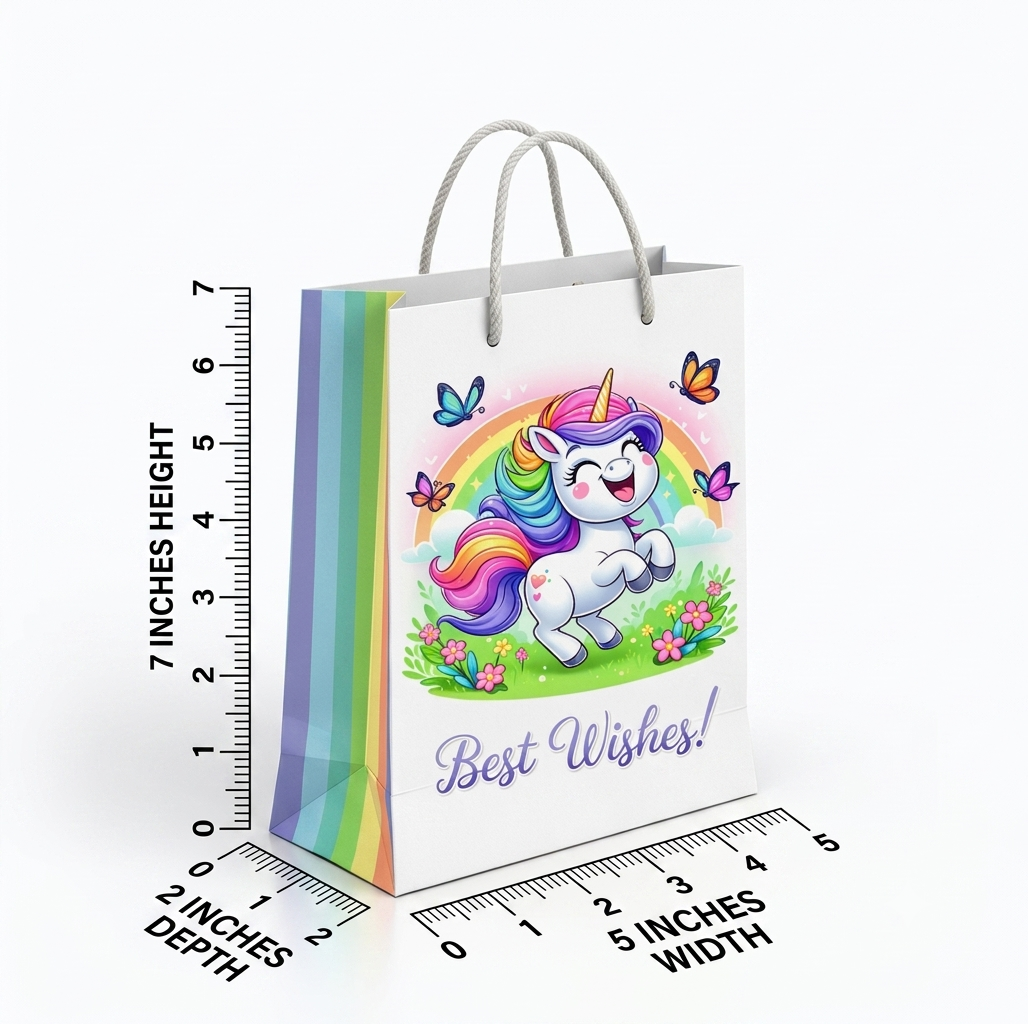 Paper Bag Duplex Unicorn, Size 5x7x2 small (pack of 10) - Image 2