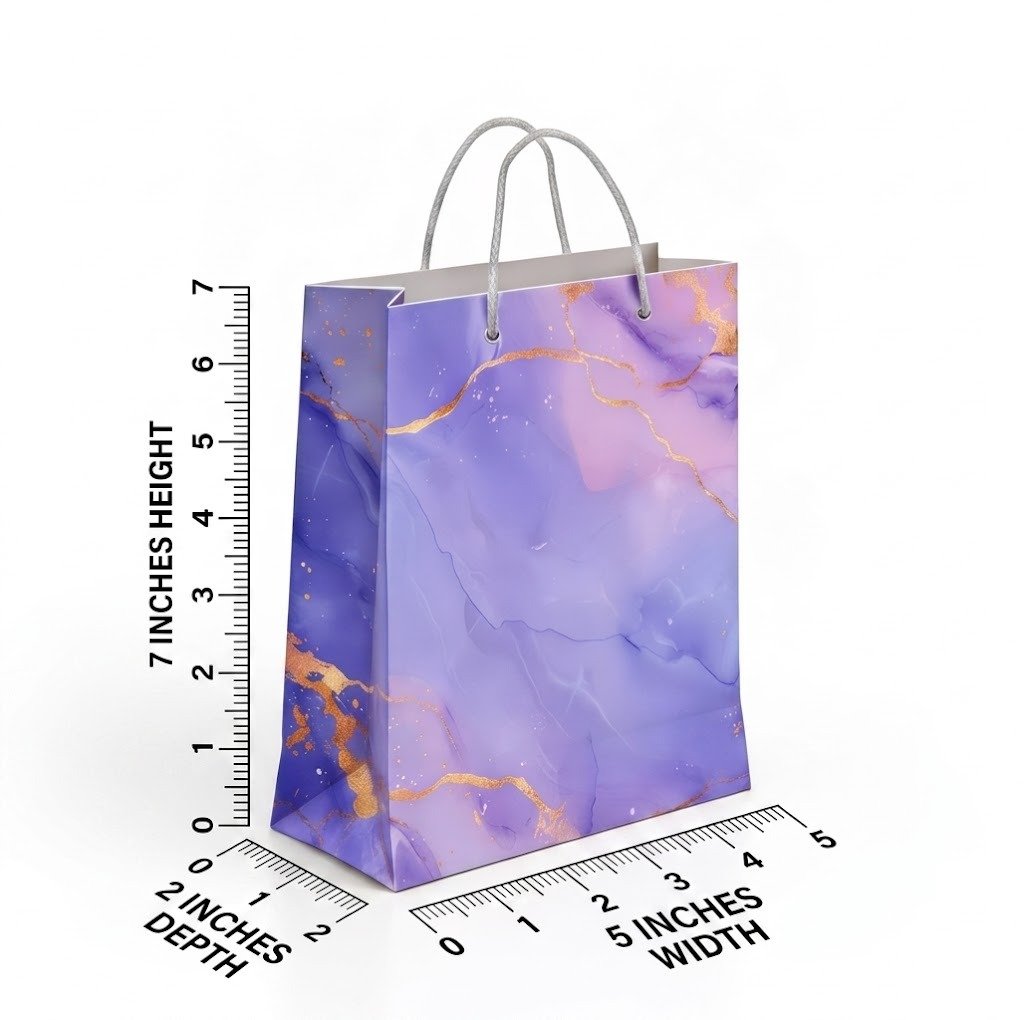 Paper Bag Duplex Purpal Size-5x7x2, (pack of 10 pcs) - Image 2