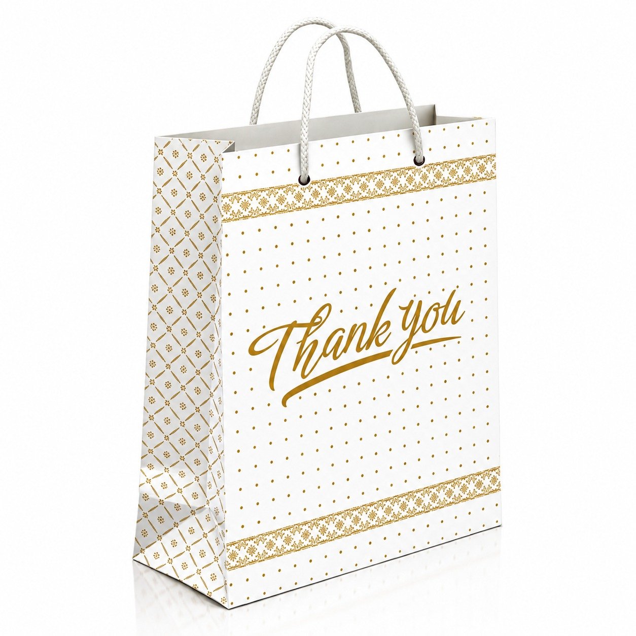 Paper Bag Duplex Thank You Golden Size-5x7x2, (Pack of 10 Pcs) - Image 3