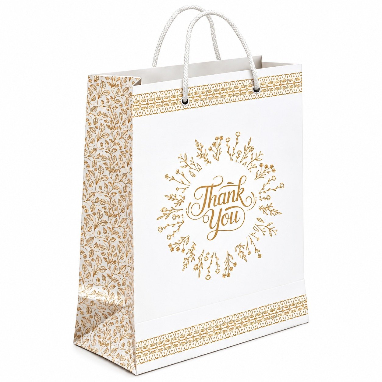 Paper Bag Duplex Thank You Golden Size-5x7x2, (Pack of 10 Pcs) - Image 3