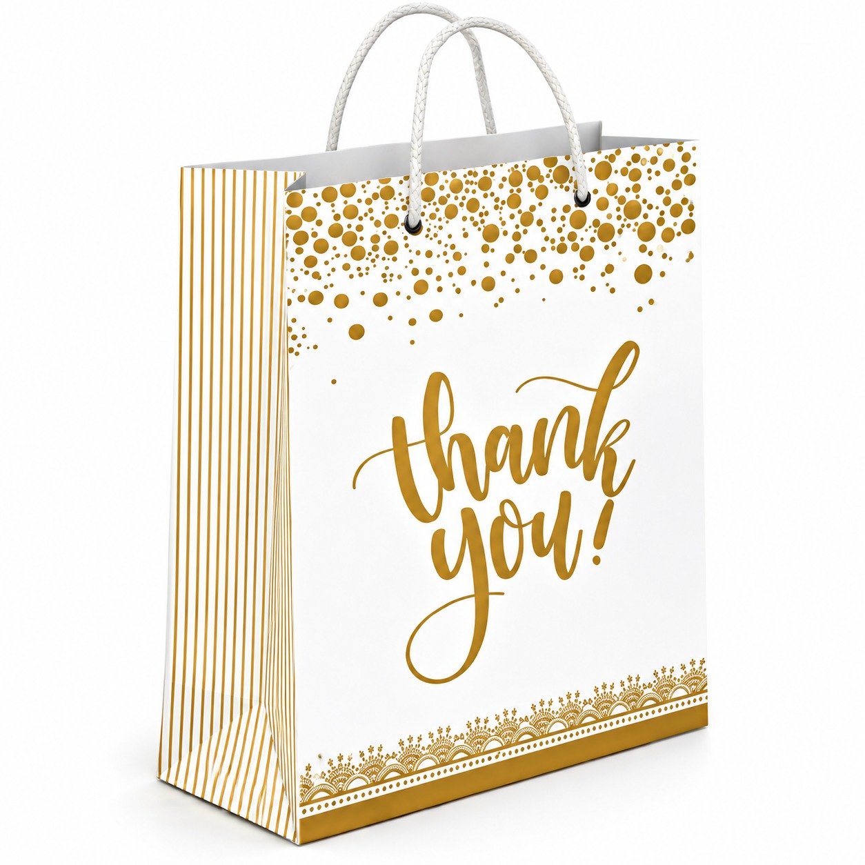 Paper Bag Duplex Thank You Golden Size-5x7x2, (Pack of 10 Pcs) - Image 3