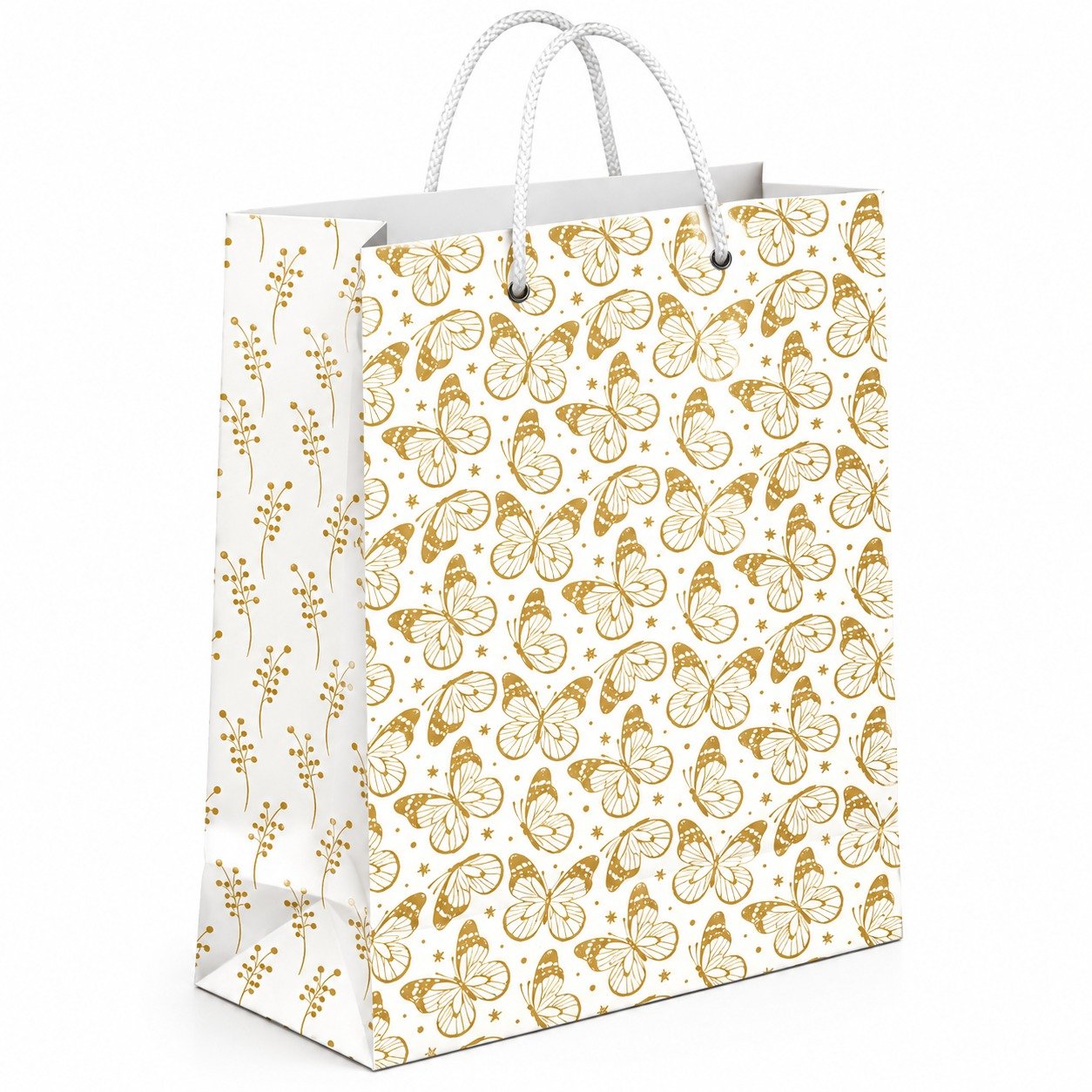 Paper Bag Duplex Golden Butterfly Design Size-5x7x2, (Pack of 10 Pcs) - Image 3