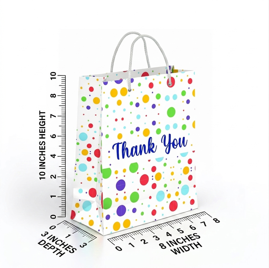 Paper Bag Duplex Color Party Props,Size-8x10x3 (Pack of 10 Pcs) - Image 2