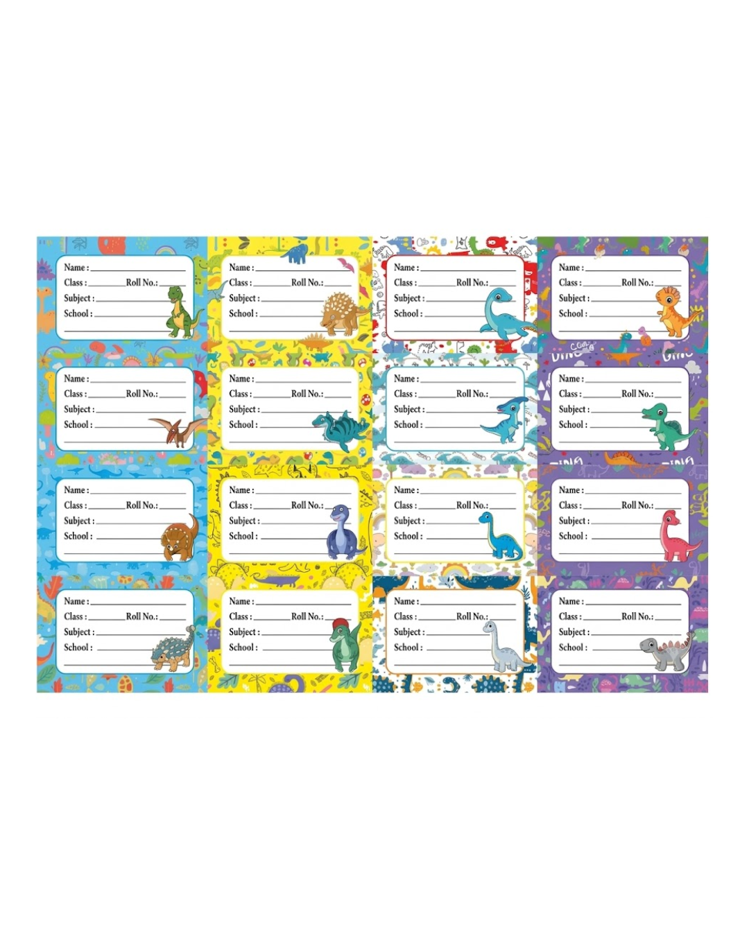 ST/TY103 Dinosaur Book Name Sticker – Premium Series, Pack of 40 Sheets