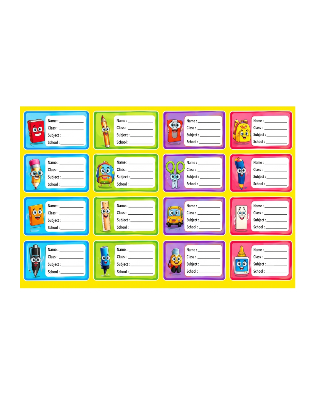 ST/NS102 Stationery Book Name Sticker – Premium Series, Pack of 40 Sheets